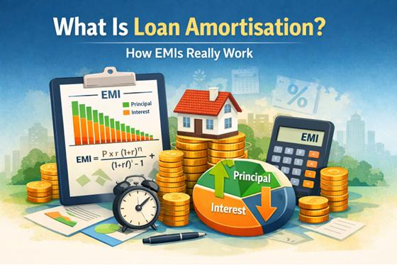 Loan EMI calculation showing principal and interest components